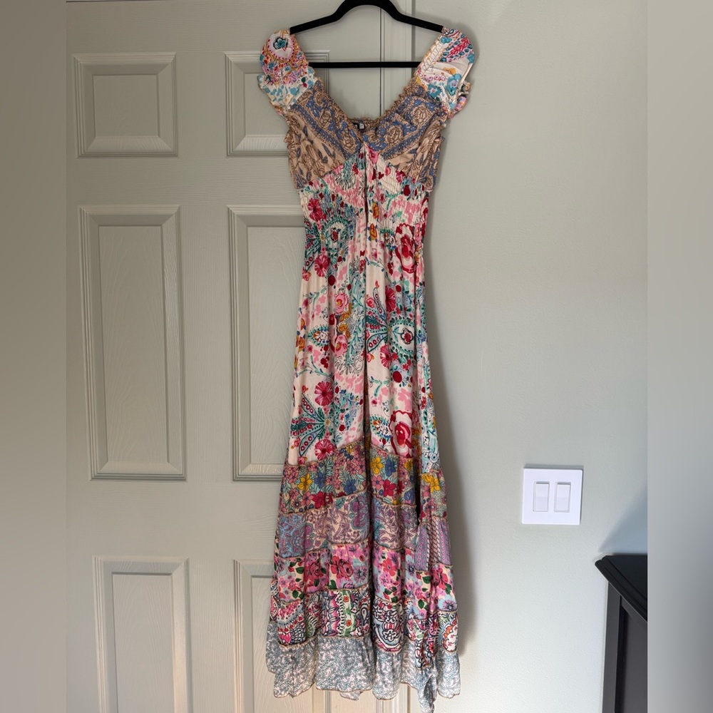 Gold&Silver Paris Floral Maxi Dress
